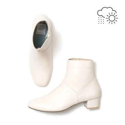 【撥水レザー】エマ フランシス Emma Francis プレーンブーツ (アイボリー レザー)