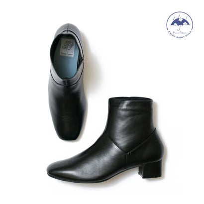 【撥水レザー】エマ フランシス Emma Francis プレーンブーツ （ブラック レザー）