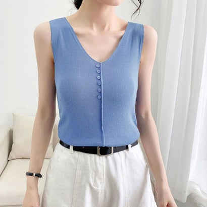 ショッピングゴー shoppinggo 韓国ファッション 夏新作 サマーニット ニットキャミソール レディース ..