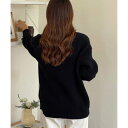 ヴィータフェリーチェ VitaFelice Vネックオーバーサイズニット (BLACK)(4)