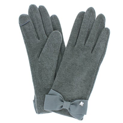 ローラ アシュレイ LAURA ASHLEY 婦人 ジャージ手袋 スマホ対応 五本指 (グレー)