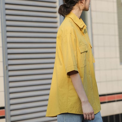 フォースメント Forcement ダブル胸ポケットカラーシャツ （イエロー）