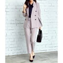 ルイルエブティック RUIRUE BOUTIQUE ダブルブレストセットアップスーツ (グレージュ)