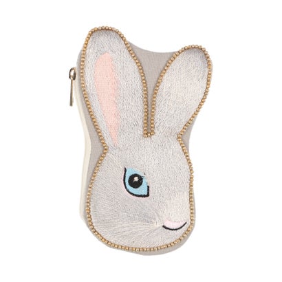 カンカン KANKAN うさぎ刺繍ポーチ (グレー) カンカン KANKAN うさぎ刺繍ポーチ (グレー)