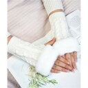 ジュエローブ Jewelobe フェイクファー付きリストウォーマー (ホワイト)