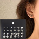 ショッピングゴー shoppinggo ピアス セット 12点セットピアス フープピアス スタッドピアス パール ストーン ボール 小さめ 定番 おしゃれ マル...