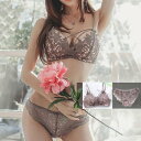 ショッピングゴー shoppinggo ブラジャー ショーツ セット ノンワイヤー 刺 総レース 花柄 ブラショーツ インナー 上下セットブラジャー【返品不可商...