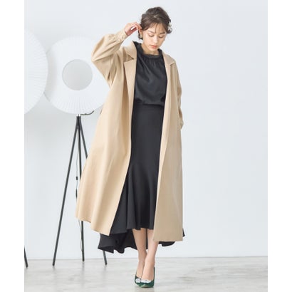 ドレスプラス DRESS+ レディース コート ガウンコート ロングコート 高見え 厚手 （オートミール）