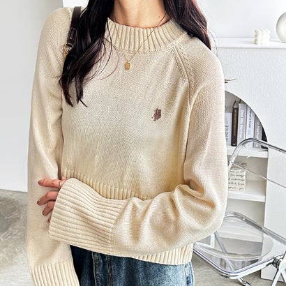 ジーラ GeeRA 【US.POLO ASSN】ショート丈ニット （アイボリー）のサムネイル