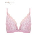 アモスタイル バイ トリンプ AMOSTYLE BY Triumph チャーミングラマー スリムライン DeepV ブラ チュールヴェール1406 B-D (ローズ)