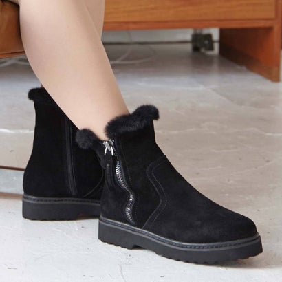 ミネトンカ MINNETONKA サイドジップショートブーツ（BLACK SUEDE）