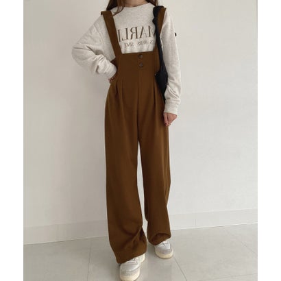 ジュノア JUNOAH タックサロペット （キャメル）