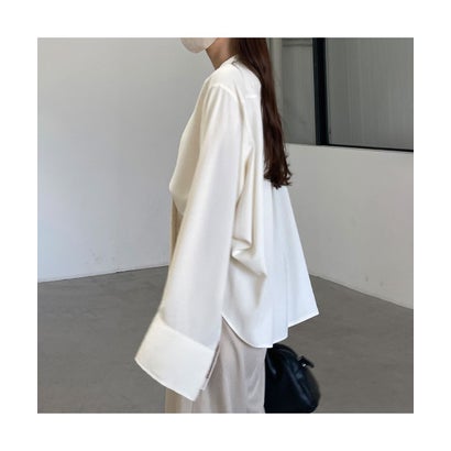 ルエレ Louere Louere バンドカラー比翼シャツ （モカ）