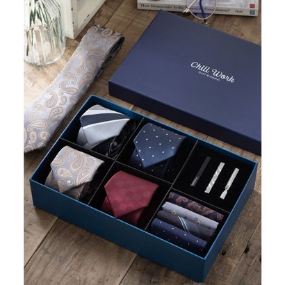 チルワーク バイ クイトランニング CHILLWORK by Quit Running メンズギフト 洗えるネクタイセット (set003)