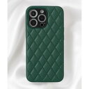 エモニーク emonique iPhone PUレザー キルティングデザイン スマホケース 【12/12pro/13/13pro/SE対応】 (グリーン)