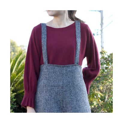 アクアガレージ aquagarage ニット・セーター 7分袖 七分袖 ボリュームスリーブ （ボルドー）