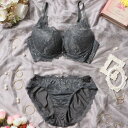 パリーゼ Palissee【脇高】カシュクールレース 3/4カップブラ&ショーツ【返品不可商品】 (カーキ)