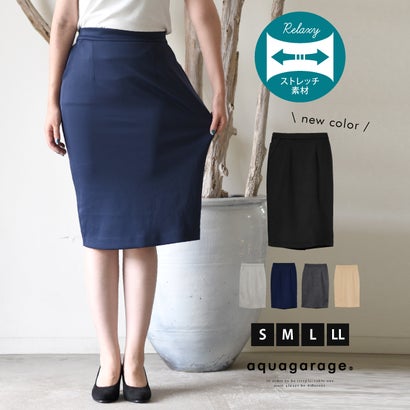 アクアガレージ aquagarage ストレッチタイトスカート タイトスカート （チャコールブラック）
