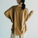 アクアガレージ aquagarage ゆるTシャツ ロングTシャツ (キャメル)