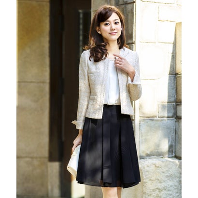 ルイルエブティック RUIRUE BOUTIQUE 2WAYツイードセットアップスーツ♪ (A/マット/パステルベージュ)