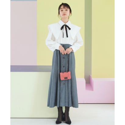 ルイルエブティック RUIRUE BOUTIQUE ビッグカラードッキングマーメイドシルエットワンピース (ブルー×オフ) ルイルエブティック RUIRUE BOUTIQUE ビッグカラードッキングマーメイドシルエットワンピース (ブルー×オフ)