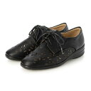 カーリー エ フェリーチェ Carlie e felice 4Eカットワークレースアップシューズ (black)