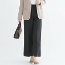 アロッタ Alotta 裏起毛センタープレスワイドパンツ (ブラック)