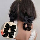 ショッピングゴー shoppinggo ヘアピン2個セット リボン ヘアアクセサリー ヘア留め 髪飾り 前髪 サイド髪 小物 おしゃれ お洒落 (ブラック)