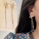 ショッピングゴー shoppinggo ピアス レディース 揺れる ロングピアス 花 2way イヤリング バックキャッチ 卒園 卒業 シルバー (ゴールド)