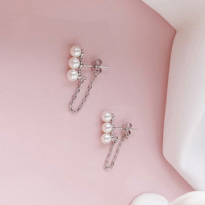 ショッピングゴー shoppinggo ピアス レディース パール 揺れる イヤリング シンプル かわいい 大人 卒園 卒業 フォーマル （ホワイト）