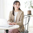 アロッタ Alotta 機能付ベーシックノーカラージャケット (グレージュ)