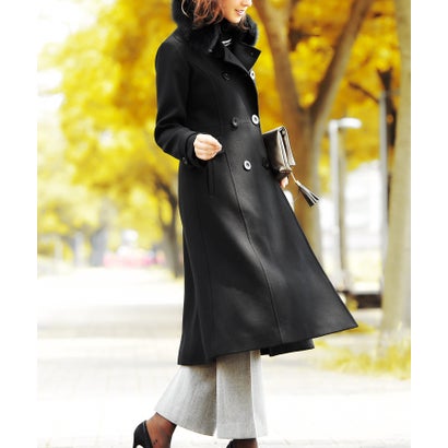 ルイルエブティック RUIRUE BOUTIQUE フォックスファーWブレストロングコート （ブラック）のサムネイル