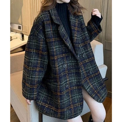 テディショップ Teddyshop 『non-no1.2月合併号掲載商品 レディース ルーズシルエットチェック柄ショートコート (ブラック) テディショップ Teddyshop 『non-no1.2月合併号掲載商品 レディース ルーズシルエットチェック柄ショートコート (ブラック)