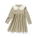 シューラルー キッズ SHOO・LA・RUE/Kids 【110-140cm/プチセレ】衿レースポンチワンピース (ベージュ(052))