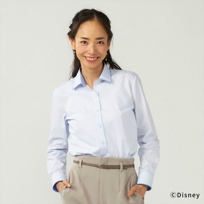 トーキョーシャツ TOKYO SHIRTS  ワイドカラー 長袖 形態安定 レディースシャツ （ライトブルー）