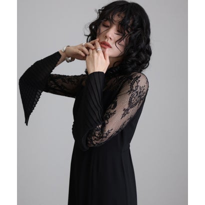 プールヴー PourVous ミモレ丈&袖ありフォーマルチャイナ風大きいサイズ結婚式パーティードレス ワンピース 20代 30代 40代 (ブラック) プールヴー PourVous ミモレ丈&袖ありフォーマルチャイナ風大きいサイズ結婚式パーティードレス ワンピース 20代 30代 40代 (ブラック)