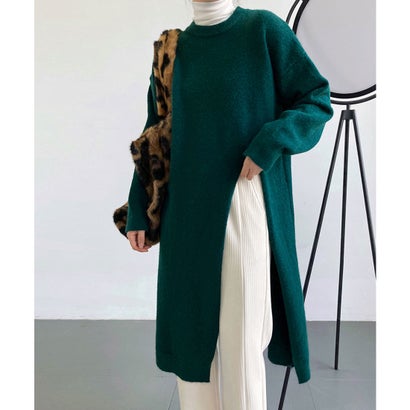 ニット チュニックワンピ サイドスリット