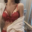 ダイヤモンドハーツ Diamond Hearts デザインストラップスカラップレースノンワイヤーブラショーツセット 【返品不可商品】 (レッド)