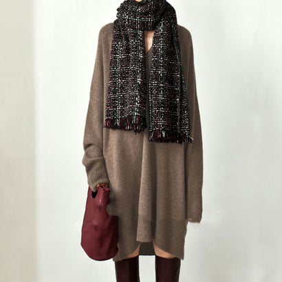 アミュレット Amulet Vネックニットチュニック レディース トップス 長袖 Vネック 秋服 冬服 10代 20代 30代 韓国ファッション 韓国 オフィス...