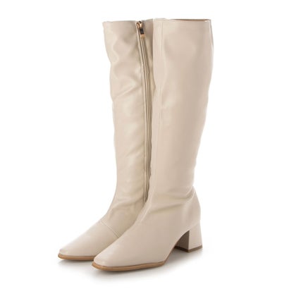 シックス CHICS スクエアトゥストレッチロングブーツ （IVR）