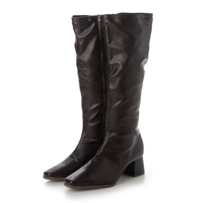 シックス CHICS スクエアトゥストレッチロングブーツ （DBR）