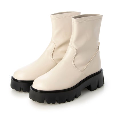 シックス CHICS 厚底トラックソールストレッチショートブーツ （IVR）