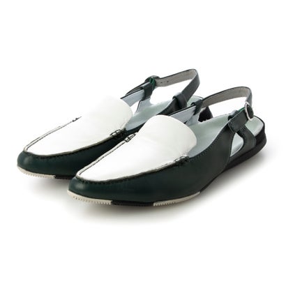 ポインテッドストラップフィットフラット （グリーン・パターン）