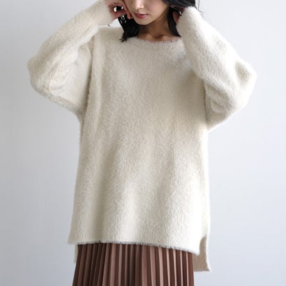 アクアガレージ aquagarage シャギーニット トップス ざっくりニット (エクリュ)