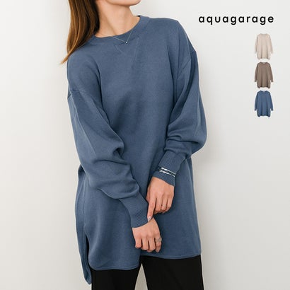 アクアガレージ aquagarage スウェットライクニットトップス （モカ）