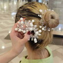 ショッピングゴー shoppinggo ヘアゴム スプリングヘアゴム パール ヘアアクセサリー 大人っぽい おしゃれ クリア 大人 上品 エレガント (ホワイト...