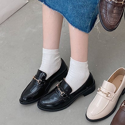 シューズインクローゼット Shoes in Closet -シュークロ- 《ストレスフリー》超軽量 マニッシュ ビット ローファー 7636 ブラック/エナメル 