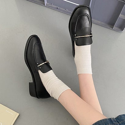 シューズインクローゼット Shoes in Closet -シュークロ- 軽量やわらか スクエアトゥ ビット ローファー 2874 （ブラック/スムース）