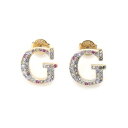 ゲス GUESS CRYSTAL HARMONY 14mm Color Pave G Studs Pierce （YGMC）