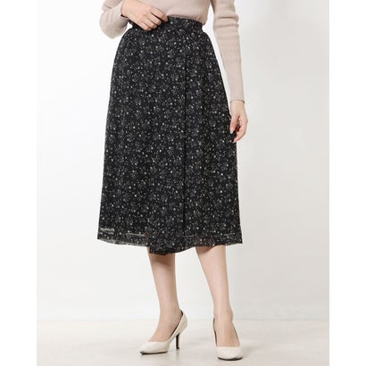 カールパークレーン KarLParkLane 楊柳花柄プリントスカウチョ （クロ）